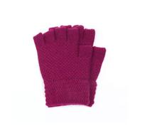 Aroma Home Women's Magenta Pink Knitted Fingerless Gloves Aroma Home Magenta One Size