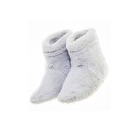 Aroma Home Microwaveable Faux Fur Slipper Boots - Grey