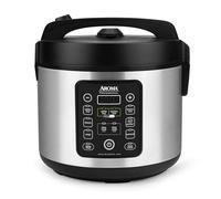 Aroma Housewares ARC-1120SBL SmartCarb Cool-Touch Stainless Steel Rice Multicooker Food Steamer, Slow Cooker with Non-Stick Inner Pot and Steam Tray, 20-Cup(cooked)/ 5Qt, Black