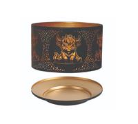 Aroma Jar Candle Metal Silhouette Shade & Tray Set - Black & Gold Highland Cow