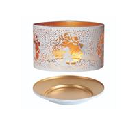 Aroma Jar Candle Metal Silhouette Shade & Tray Set - White & Gold Fairy Sitting