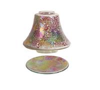 Aroma Jar Candle Shade & Plate Set - Rainbow Crackle