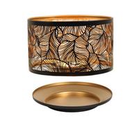Aroma Jar Candle Shade & Tray Set - Black & Gold Botanicals