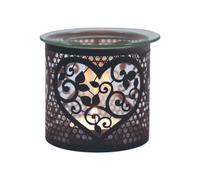 Aroma Metal Silhouette Wax Melt Burner/candle Holder - Black & Silver Heart