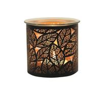 Aroma Multi Functional Tealight Wax Melt Burner 10.5Cm Black - Leaves