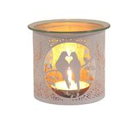 Aroma Multi Functional Tealight Wax Melt Burner 10.5Cm White- Doves