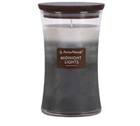 Aroma Naturals 3-Layer Scented Candles, 21.52 oz Large Candle with Hourglass, Aromatherapy Candles Burns Up to 100 Hours, Natural Soy Wax Candle for Home, Wooden Lid (Midnight Lights)