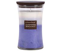 Aroma Naturals 3-Layer Scented Candles, 21.52 oz Large Candle with Hourglass, Aromatherapy Candles Burns Up to 100 Hours, Wooden Lid (Lavender & Bergamot)