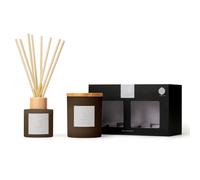 Aroma Naturals Frosted Decadence Candle & Diffuser Gift Set - Praline & Birch in Brown | Size: Medium Aroma Naturals Brown Medium