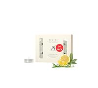 Aroma Naturals London Aromatherapy Scented Tealights Pack of 24 Candles | Shea Wax Tea Lights | 4 Hour Burn Time | Standard Size D3.77 x H1.45cm | Refreshing and Soothing Fragrances | (Revive)