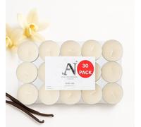 Aroma Naturals London Scented Tealight Candles Bag | 4 Hour Burn Time | Standard Size D3.77 x H1.45cm | Three Tone Coloured Wax & Aluminium Cups | Pack of 30 Tea Lights Scent (Vanilla Cream)