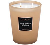 Aroma Naturals Scented Candle, 943g/ 33.3 oz Large Candle 130 Hours Long Burning, Natural Soy Aromatherapy Candles for Home, 3 Cotton Wicks (Iris & Orange Blossom)