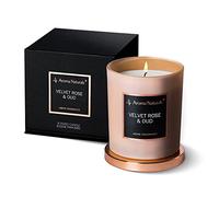 Aroma Naturals Scented Candles, Natural Soy Wax Candles 35 Hours Burning Time, Home Fragrance Decor Gift, 215g (Velvet Rose & Oud)
