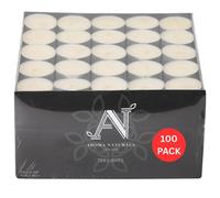 Aroma Naturals Unscented Tealight Candles Pack of 100 | 8-Hour Burn Time in White | Size: 100 Pieces Aroma Naturals White 100 Pieces