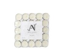 Aroma Naturals Unscented Tealights 100 Pack White Wax Candles 4H Burn Time