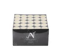 Aroma Naturals Unscented Tealights 100 Pack White Wax Candles 8H Burn Time