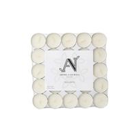 Aroma Naturals Unscented Tealights 50 Pack White Wax Candles 4H Burn Time