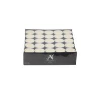 Aroma Naturals Unscented Tealights 50 Pack White Wax Candles 8H Burn Time