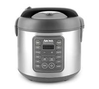 AROMA Professional Digital Rice Cooker, 10-Cup (Uncooked) / 20-Cup (Cooked), Multicooker, Slow Cooker, Steamer, Oatmeal Cooker, Egg Cooker, STS, 5 Qt, Gray, ARC-5200SG