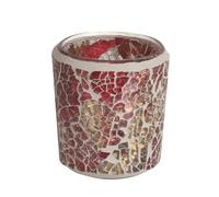 Aroma Red & Gold Crackle Tealight & Votive Holder
