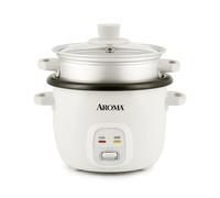 AROMA® Rice Cooker, 2-Cup (Uncooked) / 4-Cup (Cooked), Steamer, Grain Cooker, Soup Maker, Oatmeal Cooker, Auto Keep Warm, 1 Qt, White, ARC-302-1NG