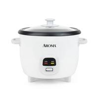 AROMA® Rice Cooker, 3-Cup (Uncooked) / 6-Cup (Cooked), Small Rice Cooker, Oatmeal Cooker, Soup Maker, Auto Keep Warm, 1.5 Qt, White, ARC-393NG