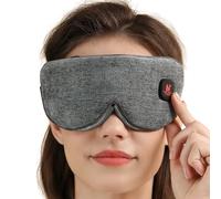 Aroma Season Heated Eye Mask Cordless, Warm Compress for Dry Eyes, Stye. Blepharitis, Chalazion, MGD, Machine Washable Perfect Light Blocking (Grey)