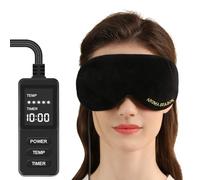 Aroma Season Heated Eye Mask, Electric USB Eye Compress for Dry Eyes Blepharitis Stye Eye with 5-Level Temperature & Timer Control (Black)