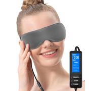 Aroma Season Heated Eye Mask, Warm Eye Compress, 4 Temperature Settings USB Eye Mask Heated with Washable Cover, Gifts for Family and Friends (Grey)