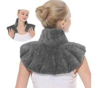 Aroma Season Heated Neck and Shoulder Wrap, Neck Warmer with 100% Natural Fillings, Scented Microwave Heat Pads for Hot &Cold Compress, 2.65LB Weighted Wheat Bags Sealed in A Vacuum Pack (Grey)