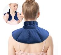 Aroma Season Microwave Heat Pad for Neck and Shoulders, Microwavable Heat Pad, Heated Neck Warmer with Flax Seeds, Heat Therapy, Gifts for Family, Friends (Blue)