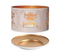 Aroma Silhouette White & Gold Highland Cow Shade & Tray