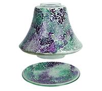Aroma Teal Crackle Candle Shade & Tray