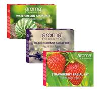 Aroma Treasures Fruit Facial Kits Combo (Watermelon, Strawberry & Blackcurrant kit)