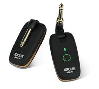 AROMA UHF Wireless Guitar Transmitter and Receiver with 7 Channels Rechargeable Audio Wireless System for Guitar Bass Electric Instruments, Clear Sound, Low Latency Cable-Free Performance