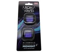 Aroma Waves MIDNIGHT Car Air Freshener Clip Vent, Pack of 2