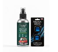 Aroma Waves Moth & Spider Guard Citronella Air Freshener Spray - Insect Deterrent Room & Car Deodoriser - Long-Lasting Fresh Scent for Homes, Rooms, Wardrobes, Closets, Shoe Cabinets, + Car vent pods