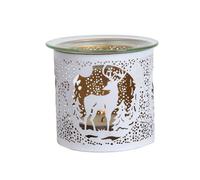 Aroma Wax Melt Burner/candle Holder - White & Gold Stag