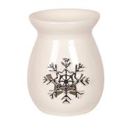 Aroma Wax Melt Burner - Ceramic With Metallic Snowflake