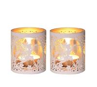 Aroma White & Gold Fairy 2 Tealight & Votive Holder Set