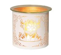 Aroma White & Gold Highland Cow Jar Sleeve & Wax Melt Warmer