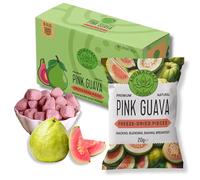 Aromacraft Freeze-Dried Pink Guava Pieces - Healthy 100% Fruit Snacks, Vegan, Gluten-Free, No Added Sugar, Preservative-Free, 6 Single-Use Bags - Perfect for Snacking, Breakfast, Blending, Smoothies