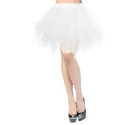 AromaHua Lady Tutu Skirts Costume Tutu Skirt Carnival Skirts Tulle Skirt Fancy Dress Party Women's Vintage Tutu Skirt 1950s Tutu Petticoat Ballet Underskirt White