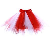 AromaHua Lady Tutu Skirts Costume Tutu Skirt Carnival Skirts Tulle Skirt Fancy Dress Party Women's Vintage Tutu Skirt 1950s Tutu Petticoat Ballet Underskirt White-red