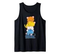 Aromantic Asexual Pride Cute LGBTQ Kawaii Cats Aroace Tank Top