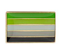 Aromantic Extra Small Rectangle Flag Lapel Pin (3/4" x 1/2"), 3/4 Inches x 1/2 Inches, Iron Brass, alloy