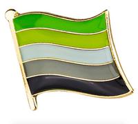 Aromantic Flag Lapel Pin (3/4" x 5/8"), 3/4" x 5/8", Iron Brass, alloy