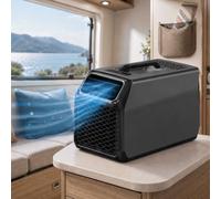aromaoveite Portable Air Conditioner For Camping, 4000 Btu Tent Ac Unit With Compressor Cooling, Dehumidifier, Remote Control, Sleep Mode And Timer For Rv, Van, Tent And Truck Cab Gray