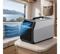 aromaoveite Portable Air Conditioner For Camping, 4000 Btu Tent Ac Unit With Compressor Cooling, Dehumidifier, Remote Control, Sleep Mode And Timer For Rv, Van, Tent And Truck Cab Silver
