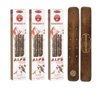 Aromasenses - 3 Packs of Ullas Alps Alpine Tulip Incense | 100% Natural and Ecological Incense | Aromatherapy with Alpine Herbs | Organic Incense + 1 Tablet Aromasenses.